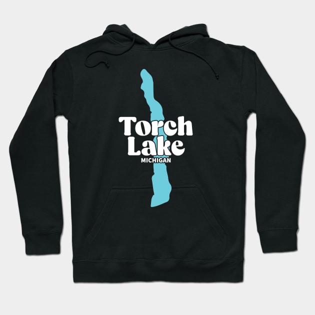 torch lake Michigan Hoodie by Be Cute 